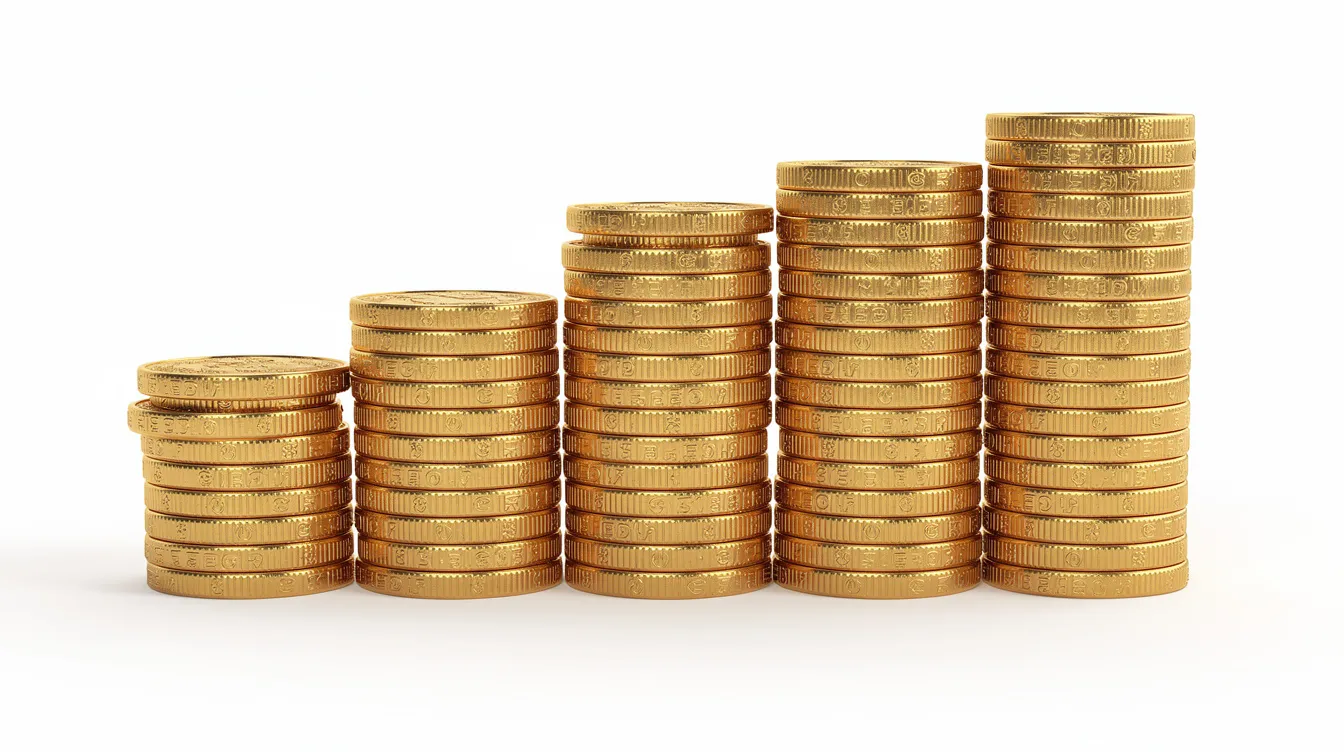 The image depicts a series of stacked gold coins, arranged to grow progressively taller from left to right, symbolizing revenue growth and financial health in the context of private equity and investment strategies. This visual representation highlights the concept of capital allocation and the potential for increased value in portfolio companies.